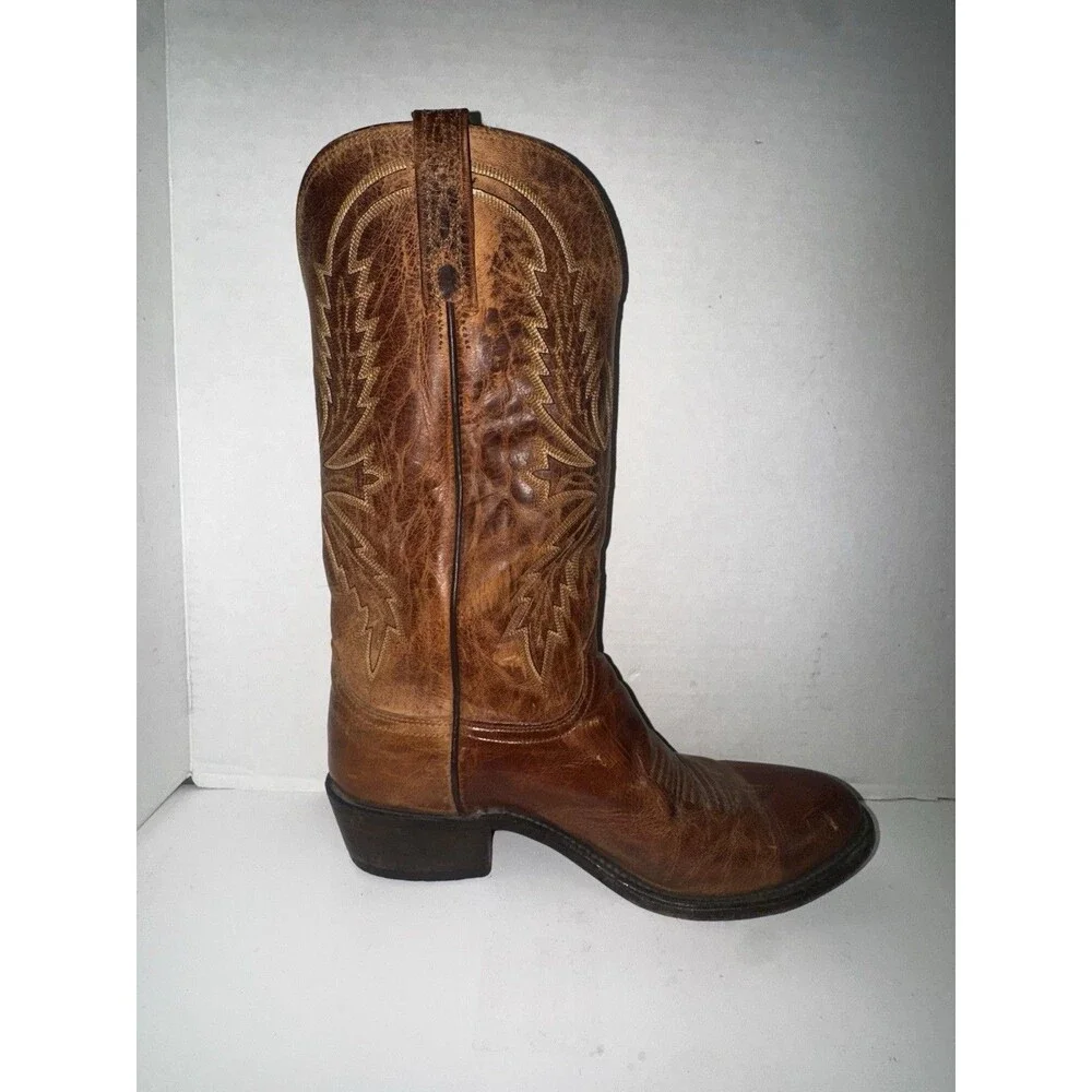 Lucchese 1883 Crayton N1547R Mad Dog Goat Leather Cowboy Boots Mens 10 D USA